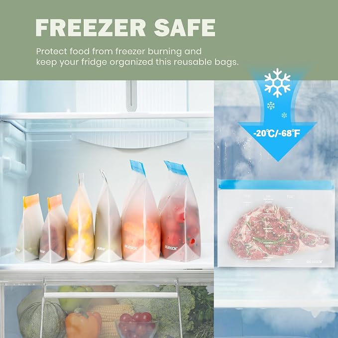 Dishwasher Safe Reusable Storage Bags Stand Up - Image 4
