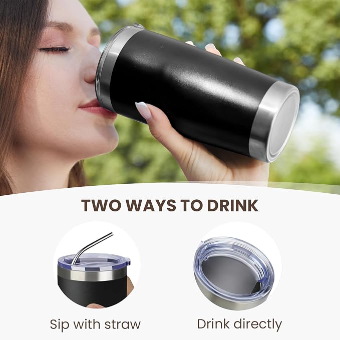 MEWAY 20oz Tumbler 8 Pack Double Wall Vacuum Insulated Travel Glitter Mug Bulk - Image 3