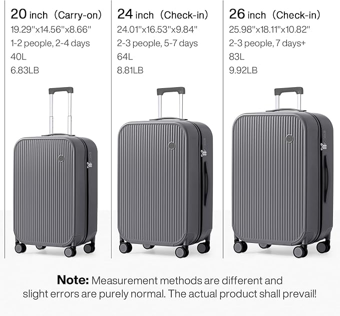 mixi 26 Inch Large Checked Luggage PC Hardshell Suitcases - Image 6