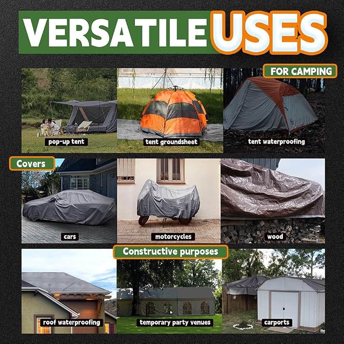 RAINDEWAY Tarps Heavy Duty Waterproof 30x40 Feet, 10 Mil Thick Multipurpose UV - Image 7