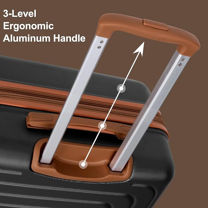 Romswi Luggage Sets 3 Piece Expandable PC+ABS Suitcases, Durable Hardshell - Image 7