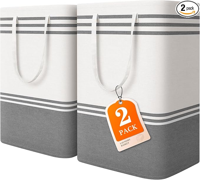 2 Pack Large Laundry Baskets, Laundry Hampers, Freestanding Waterproof by EpicTotes