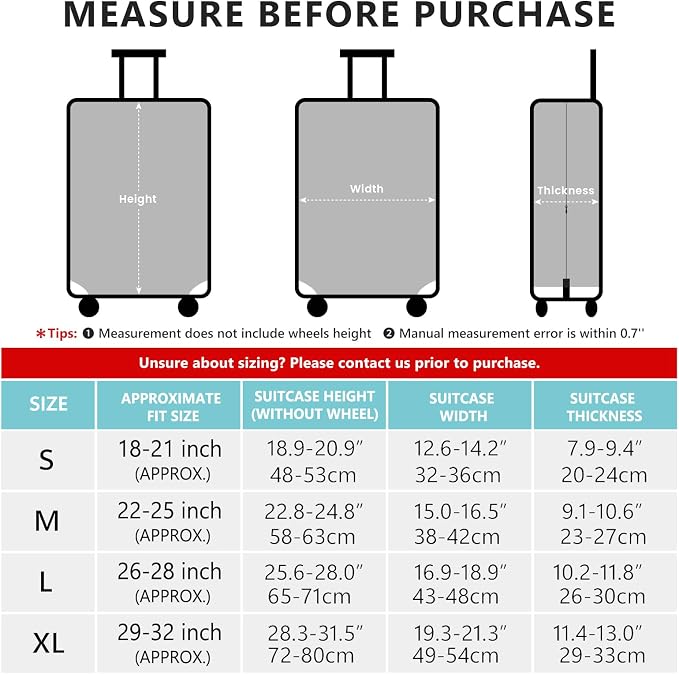 Travelkin Luggage Covers For Suitcase Tsa Approved, Suitcase Cover Protector - Image 4