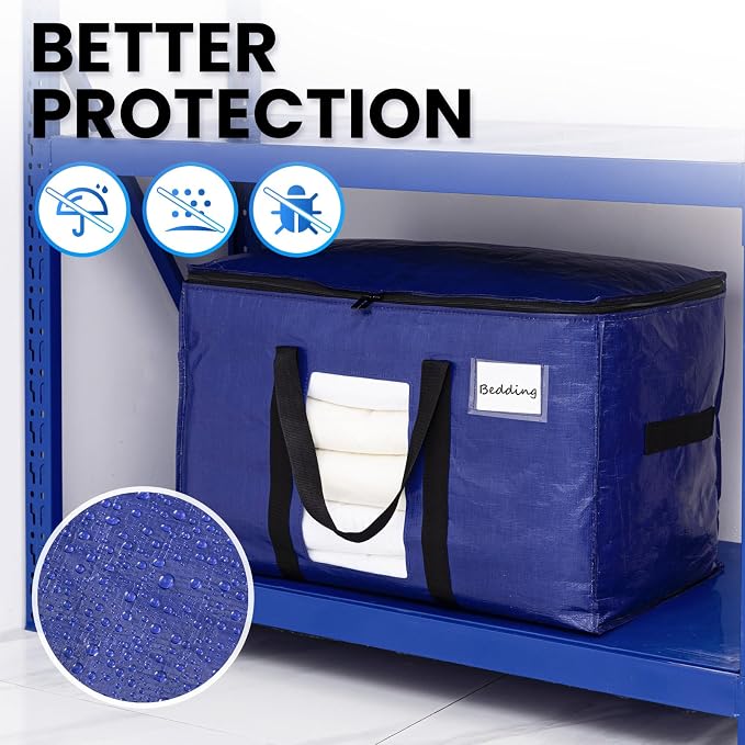 TAILI 12 Pack Dark Blue Extra Large Moving Bags, Heavy Duty Totes - Image 8