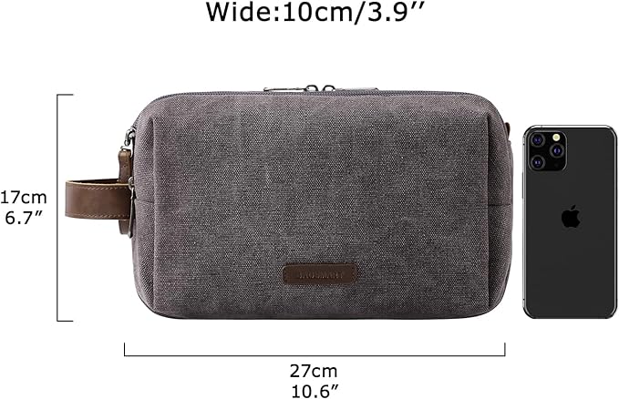 BAGSMART Toiletry Bag for Men, Canvas Travel Toiletry Organizer Dopp Kit - Image 6