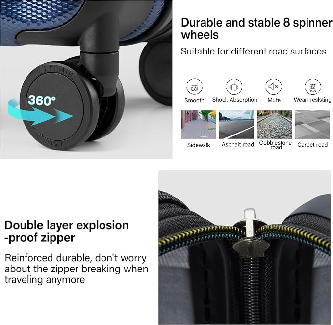 Hanke Expandable Hard Shell Luggage Sets 2 piece Carry on Luggage - Image 4
