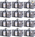 TAILI Extra Large Moving Bags, 12 Pack Silver Heavy Duty Totes by TAILI