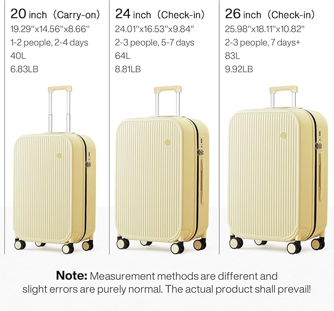 mixi 26 Inch Large Checked Luggage PC Hardshell Suitcases - Image 6