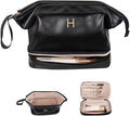 Gifts for Girls, Initial Large Makeup Bag, Personalized Double Layer Cosmetic by Vogewood