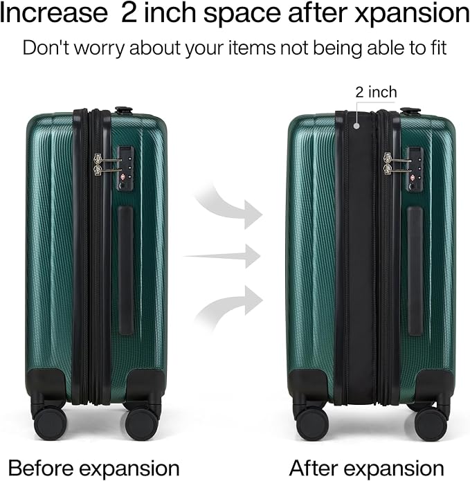 Hanke 24 Inch Expandable Checked Luggage Lightweight PC Hard Shell Luggage - Image 3