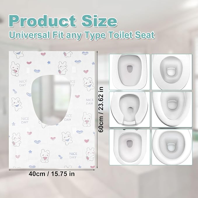 100 Pack Toilet Seat Covers Disposable, Portable Toilet Seat Cover - Image 2