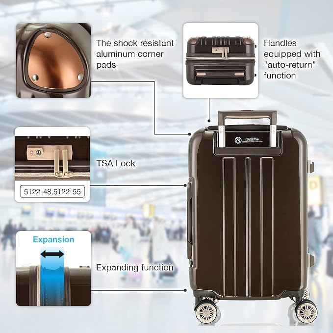 LEGEND WALKER Hardside Expandable Zipper Luggage, 5122-55-WHCB - Image 3
