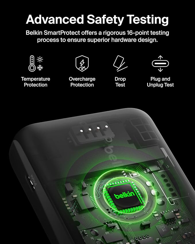Belkin Portable Charger, USB-C Power Bank 20000 mAh w/ 2 USB-A Ports, 15W w/ - Image 3