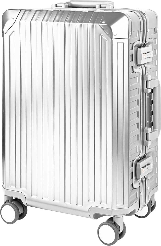 All Aluminum Luggage Suitcase 3 Sizes TSA Lock Carry On Silver by X2