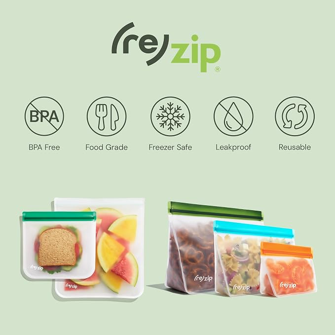 zip 5-pack Reusable Sandwich Lunch Food Storage Bags | BPA-Free, Food Grade - Image 6