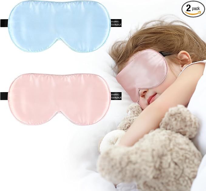 Silk Sleep Eye Mask for Kids, 100% Real Natural Pure Silk Sleeping Masks by spacepower