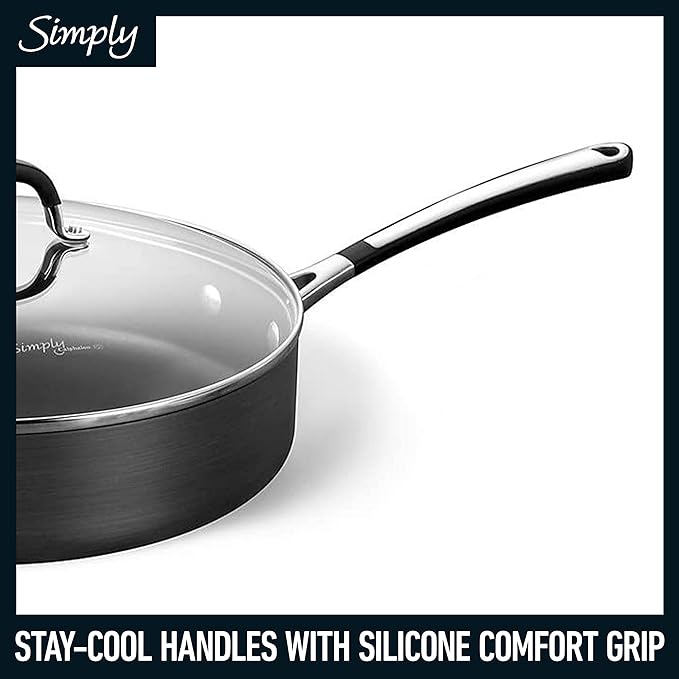 Calphalon 10-Piece Non-Stick Kitchen Cookware Set Black Pots & Pans - Image 5