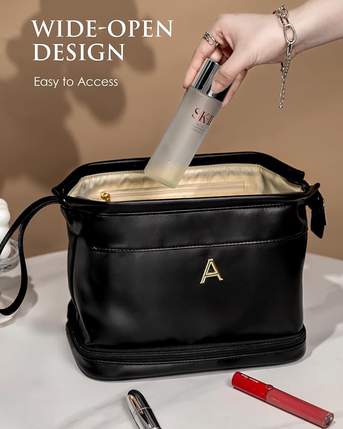 Personalized Graduation Gifts, Initial Large Makeup Bag, Personalized Double - Image 5