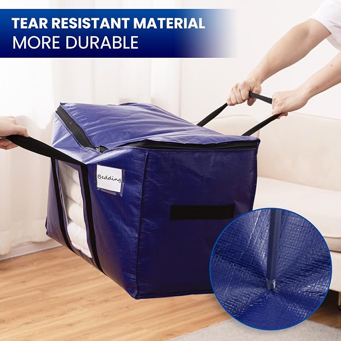 TAILI 8 Pack Dark Blue Extra Large Moving Bags, Heavy Duty Totes - Image 6