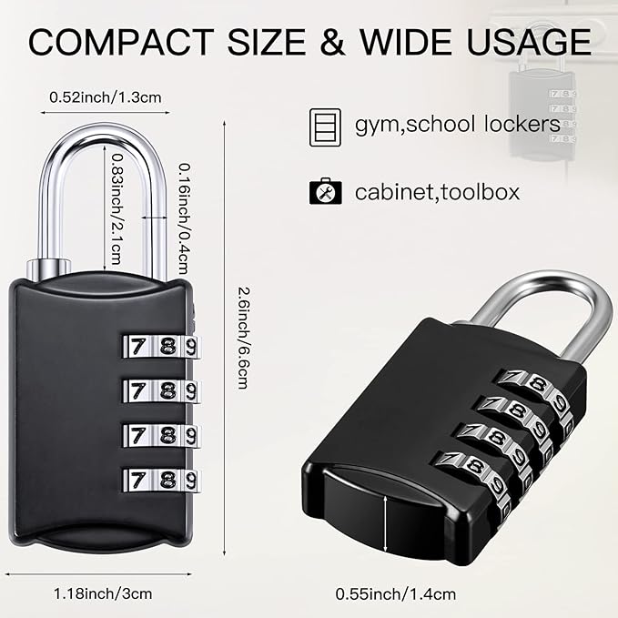 Sadnyy 60 Pcs 4 Digit Combination Locks Combination Padlock Luggage Number - Image 2