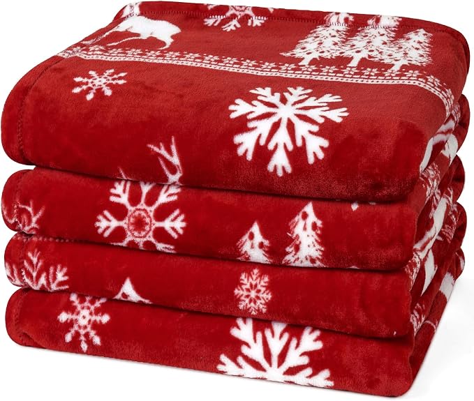 PHF Printed Fleece Blanket Queen Size, No Shed No Pilling Ultra Soft Plush Cozy by PHF