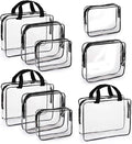 Hedume Set of 9 Clear Makeup Bags, TSA Approved Clear Toiletry Bag Set by Hedume
