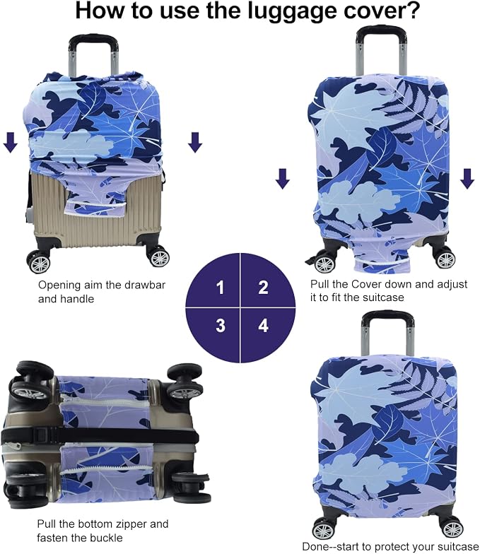 Travel Luggage Cover, Suitcase Protector Bag Fits 29-30 Inch Luggage Bluemaple - Image 3