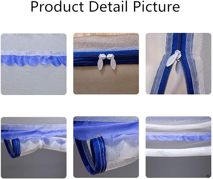 Pop up Mosquito net Double Bed, L75x W40 x H43， Zipper Portable Tent Travel - Image 3