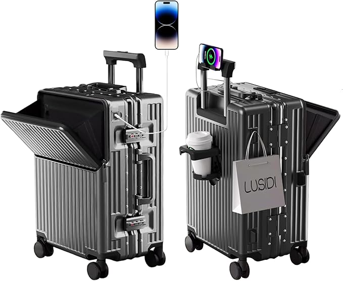 Zipperless Luggage, Polycarbonate Aluminum Hardshell, Expandable Carry-On by cycyCarry