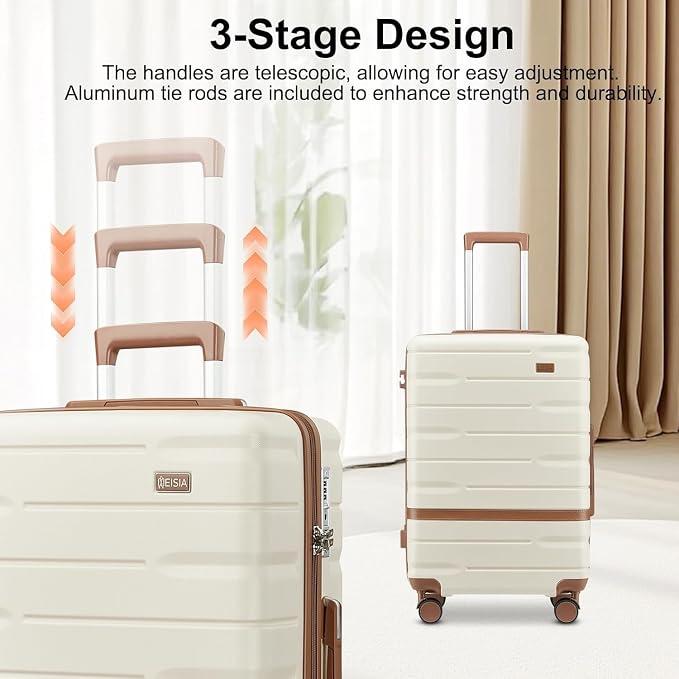 Carry on Luggage Sets with YKK Zippers, 20 Inch Expandable Carry-on Suitcase - Image 4