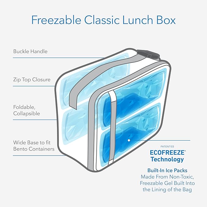 PackIt Freezable Classic Lunch Box, Unicorn Sky Pink, Built - Image 3