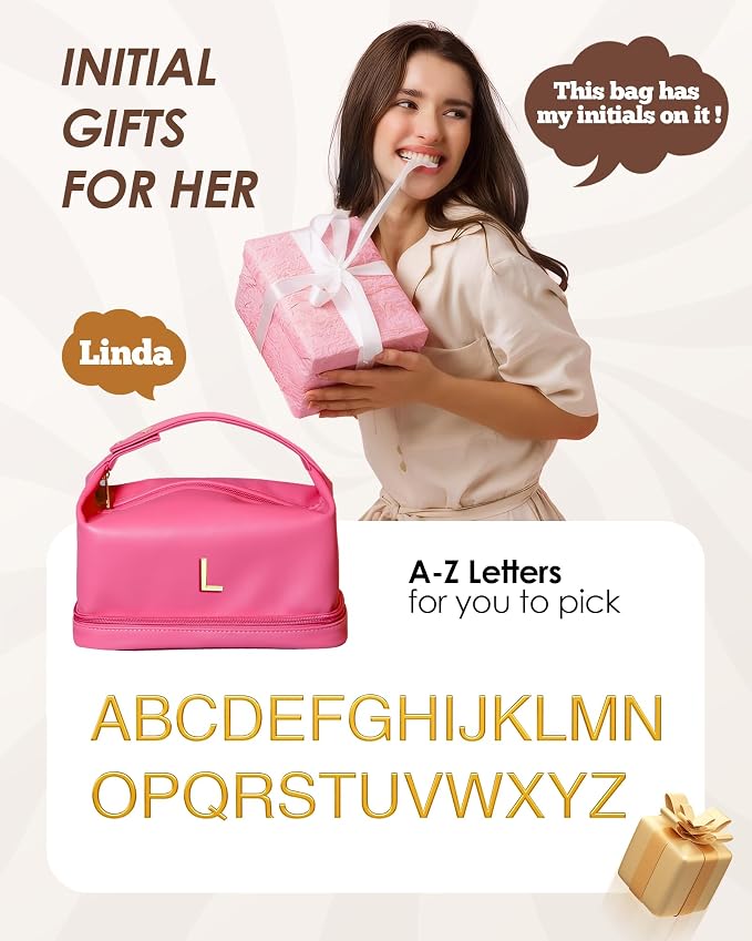 Bridesmaid Gifts for Girl, Monogrammed Makeup Bag - Image 2