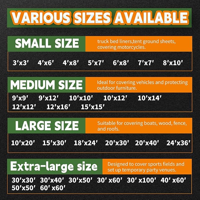 RAINDEWAY Tarps Heavy Duty Waterproof 30x40 Feet, 10 Mil Thick Multipurpose UV - Image 9
