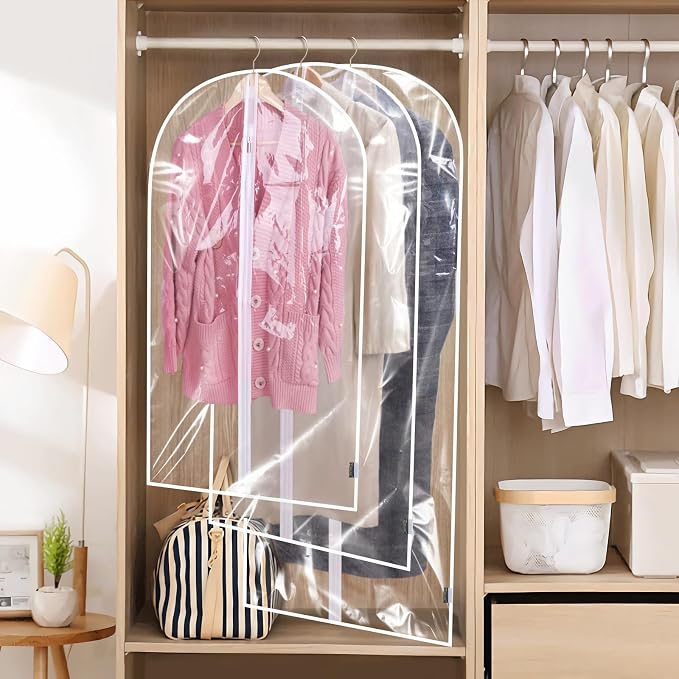 BALEINE 60'' Clear Garment Bags, 12 Packs PEVA Dress Bag - Image 5