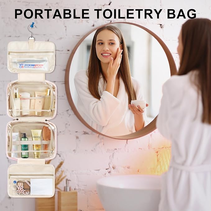 TOPEAST Initial Toiletry Bag Travel Makeup Bag - Image 5