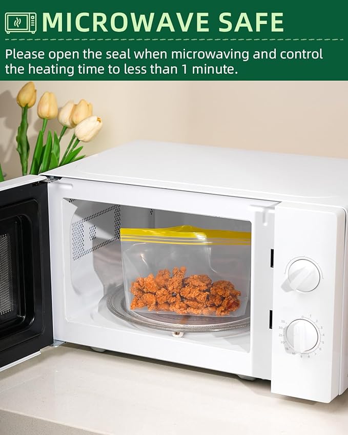Lerine 18 Pack Reusable Freezer Bags Dishwasher Microwave Safe, Stand Up BPA - Image 6