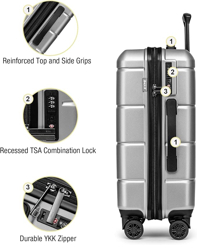 KYME Luggage Sets 3 Piece Hardshell 22in/26in/30in Suitcases - Image 5