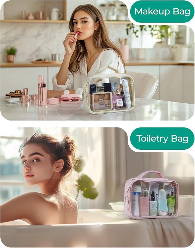 BAGSMART Clear TSA-Approved Toiletry Bag, Puffy Edges Travel Makeup Bag - Image 6
