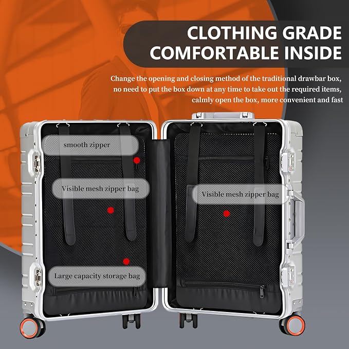 WEICHEN Set of 2 All Aluminum Magnesium 20 in Carry On and 29 in Checked Luggage - Image 5