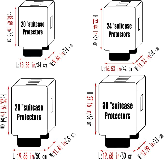 24 Inch Clear PVC Luggage Cover, 0.2mm Thick Lightweight Waterproof, - Image 4