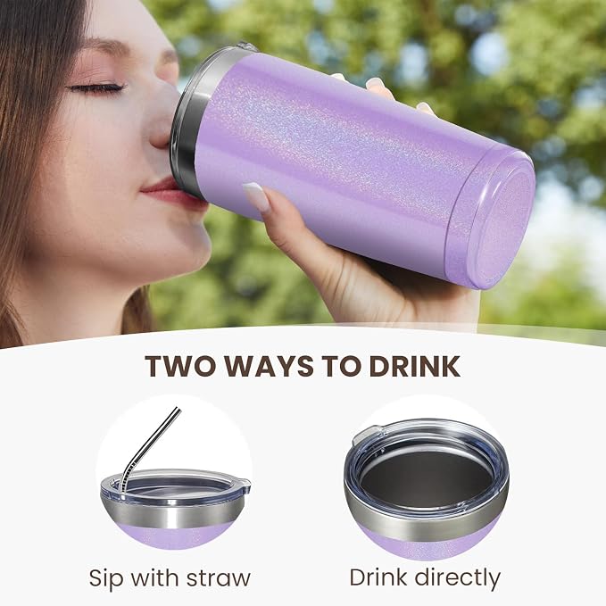 MEWAY 20oz Tumbler 12 Pack Double Wall Vacuum Insulated Travel Glitter Mug Bulk - Image 3