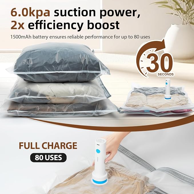 Vacuum Seal Bags for Clothing Travel, 16 Pack Vacuum Storage Bags - Image 3