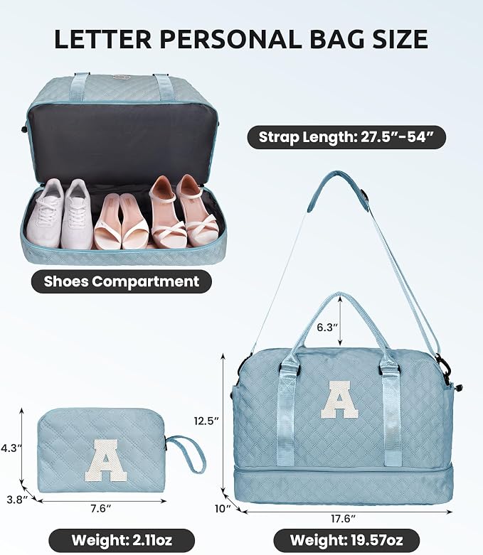 Weekend Bag | Personalized Monogram & Wet Pocket | Lady's Overnight Travel - Image 3