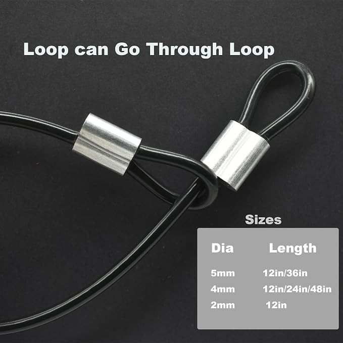 5 Pcs 4mm Wire 48 inch Vinyl Coated Stainless Steel Cable - Image 2