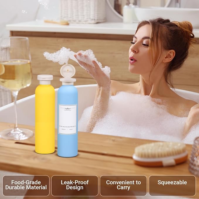 Travel Shampoo Bottle, Empty Plastic Squeeze Bottles 8.8oz - Image 6