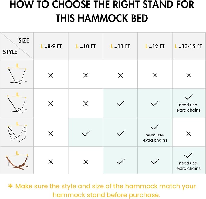 ANOW Outdoor Hammock with Spreader Bars and Detachable Pillow, 2 Person Hammock - Image 5