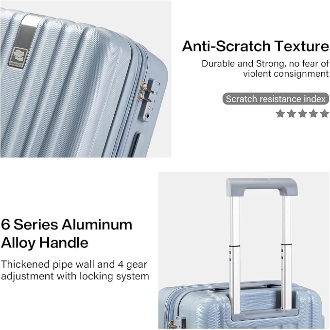Hanke 24 Inch Expandable Checked Luggage Lightweight PC Hard Shell Luggage - Image 8