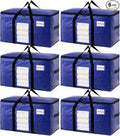 TAILI 6 Pack Dark Blue Extra Large Storage Bags, Heavy Duty Totes by TAILI