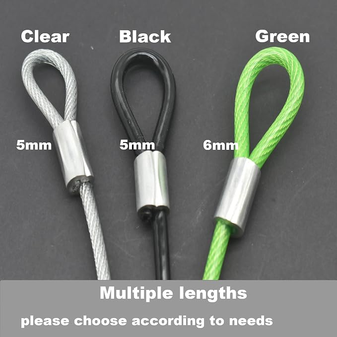 4FT 4mm Stainless Steel Outdoor Travel Security Cable Lock, Braided Steel - Image 3
