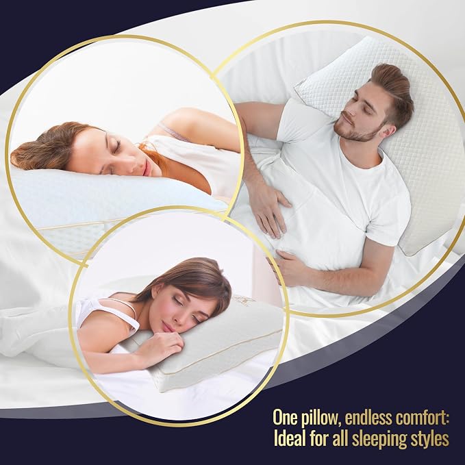 Royal Therapy Queen Memory Foam Pillow, Adjustable Shredded Odor-Free Pillow - Image 3